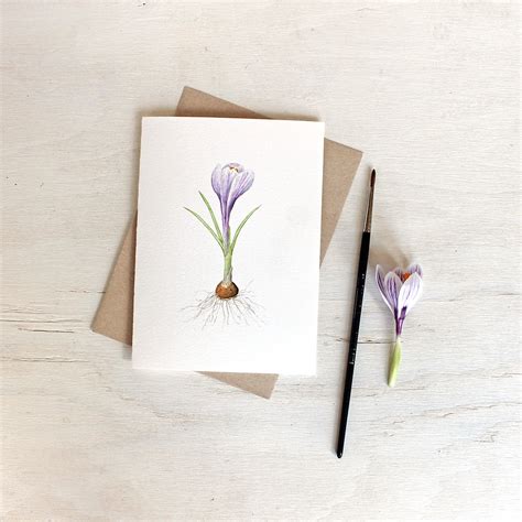 Striped Purple Crocus Bulb - Set of Note Cards – Trowel and Paintbrush