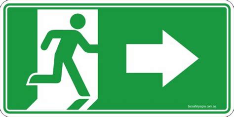 Emergency Exit Right Arrow Safety Signs and Stickers – BSC Safety Signs ...