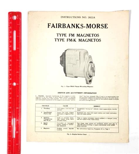 Fairbanks, Morse & Co Engine Service Chart - Magnetos - 4 Pages - Heavy ...