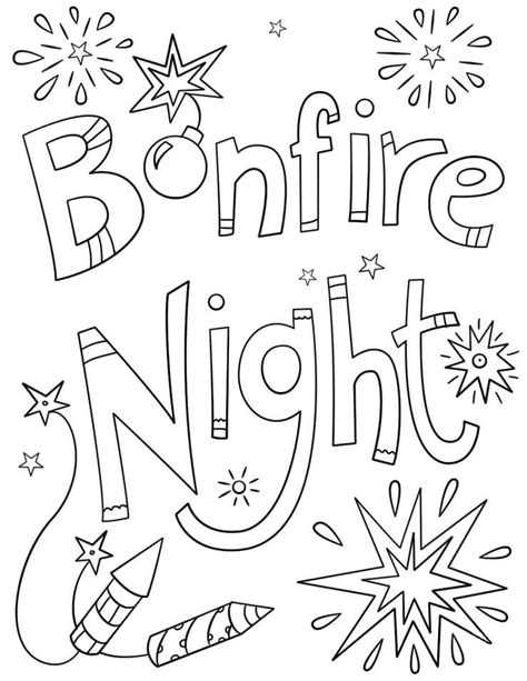 Bonfire Night Coloring Page - Free Printable Coloring Pages for Kids