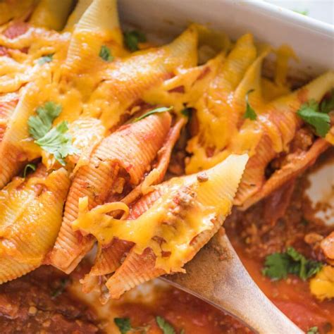 Cheesy Taco Stuffed Pasta Shells Recipe - Sweetly Splendid