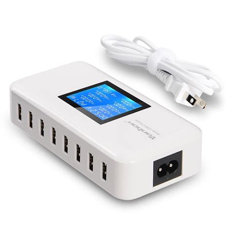 Multiple USB Charger, 60W/12A 8-Port Desktop Charger Charging Station ...