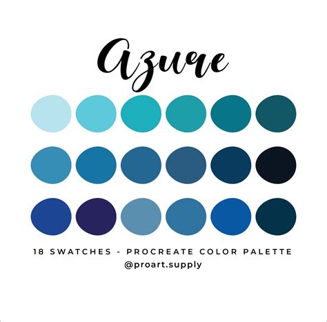 AZURE PROCREATE COLOR Palette Hex Codes Blue, Teal, Navy for iPad ...