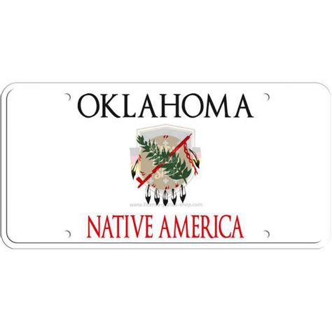 1994-2008 Native America Oklahoma State License Plate embossed with ...