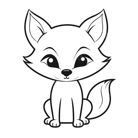 Cute Fox Coloring Pages Cartoon Coloring Outline Sketch Drawing Vector ...