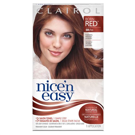 Clairol Nice'n Easy Born Red Permanent Hair Color, 5R/111 Natural ...