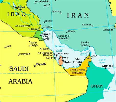 Persian Gulf political map - Ontheworldmap.com