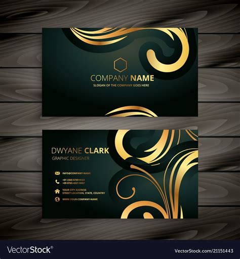 Premium luxury golden business card design vector image on VectorStock ...