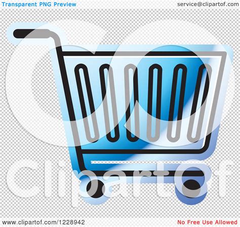 Clipart of a Blue Shopping Cart Icon - Royalty Free Vector Illustration ...