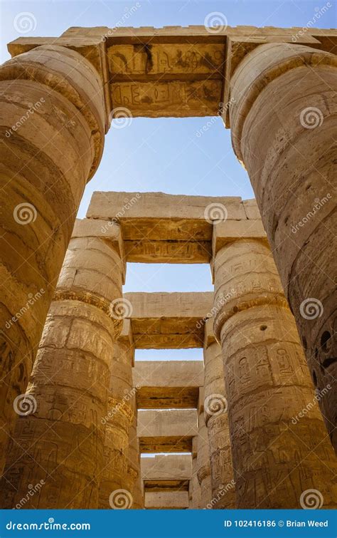 Karnak Temple Columns stock photo. Image of columns - 102416186