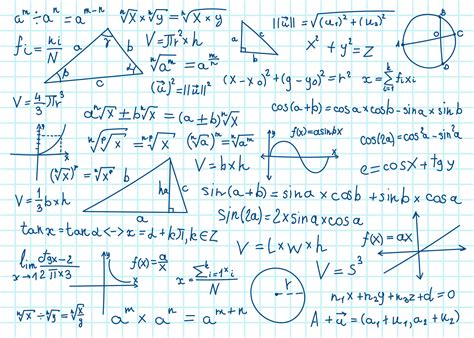 Doodle math formulas. Handwritten mathematical equations, schemes on ...