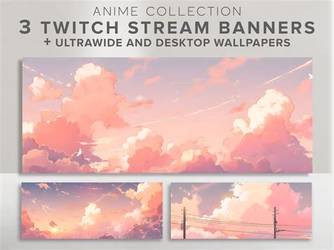 Twitch Banner Pink Clouds Wallpaper Aesthetic Pink Twitch Stream Banner ...