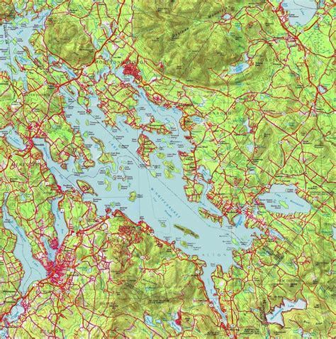 Large detailed map of Lake Winnipesaukee - Ontheworldmap.com