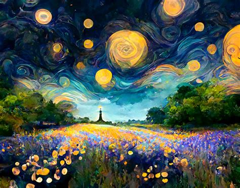 Monet & Van Gogh Inspired Digital Art Starry Night and Garden at Sainte ...