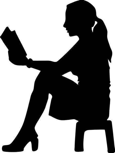 Free Silhouette Girl Reading Book, Download Free Silhouette Girl ...