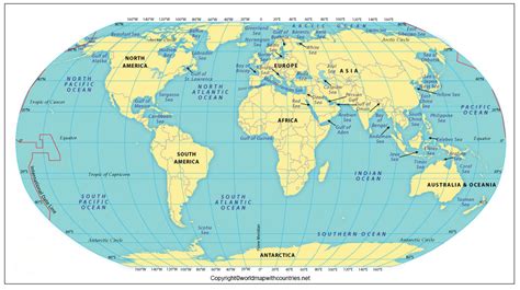 World Map with Oceans | World Map With Countries