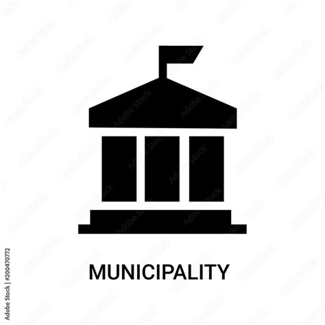 municipality icon on white background, in black, vector icon ...