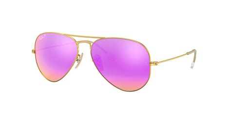 Aviator Flash Lenses Sunglasses in Gold and Violet - RB3025 | Ray-Ban® US