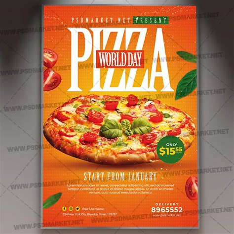 Download National Pizza Day 2021 Template - Flyer PSD | PSDmarket