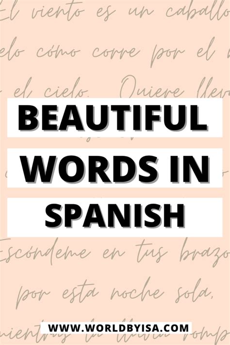 85+ Most Beautiful Spanish Words – World by Isa