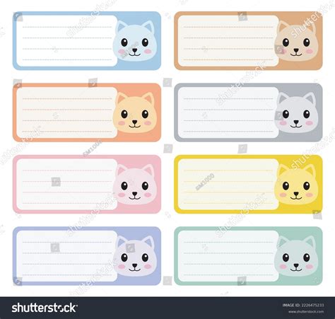 Cute Cat Face Back School Notebook Stock Vector (Royalty Free ...