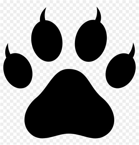 Clipart Of Cat Paw Prints Pawprint With Claws Free - Cat Paw Print ...