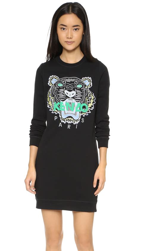 Kenzo Tiger Sweater Dress in Black | Lyst