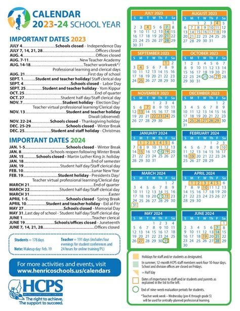 Henrico County Public Schools Calendar 2023-2024 Holidays