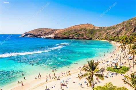 Snorkeling paradise Hanauma bay, Oahu, Hawaii Stock Photo by ...