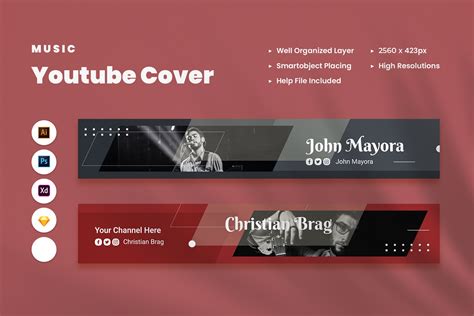 Music Youtube Cover | Social Media Templates ~ Creative Market