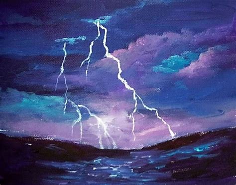 Lightening and clouds are featured in this "storm cloud" painting. # ...