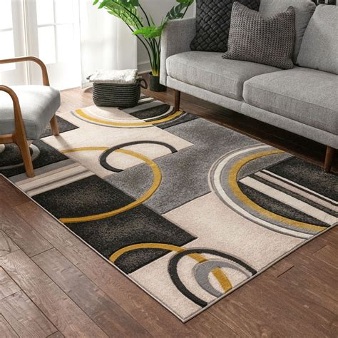 Well Woven Good Vibes Belle Modern Abstract Geometric Gold 3'11" x 5'3 ...