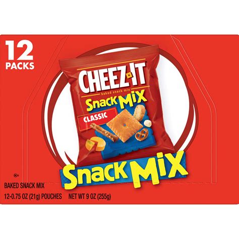 Cheez-It Classic Snack Mix, Lunch Snacks, 9 oz, 12 Count - Walmart.com