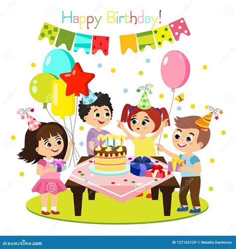 Kids Birthday Party Stock Illustrations – 44,916 Kids Birthday Party ...