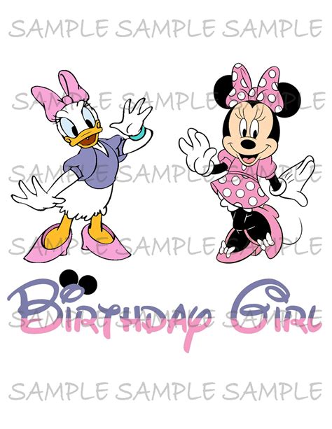 Birthday Girl Iron on IMAGE Daisy Duck and Minnie Mouse Shirt - Etsy