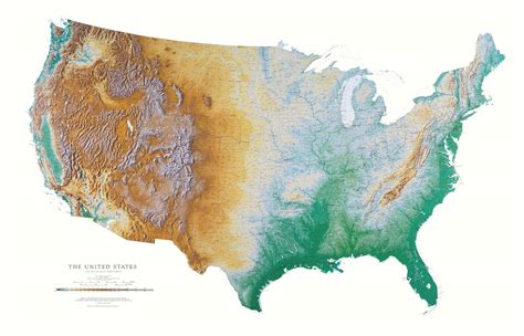 Buy United States Topographic Wall by Raven s, Laminated Print Online ...