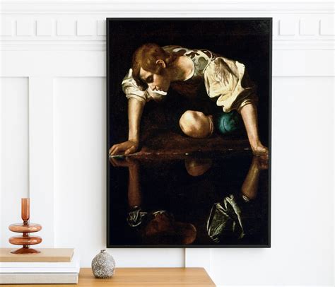 Caravaggio Narcissus 1599 Vintage Wall Art Painting Poster Print Art ...