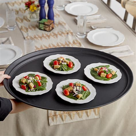 Black Restaurant Serving Tray (22") - WebstaurantStore