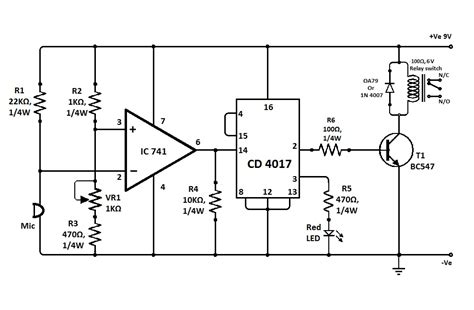 Simple Clap Switch Circuit Diagram