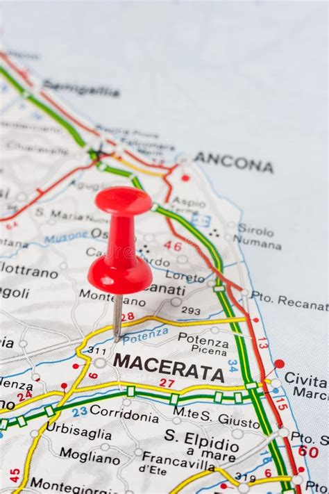 Macerata Pinned on a Map of Italy Stock Photo - Image of geography ...