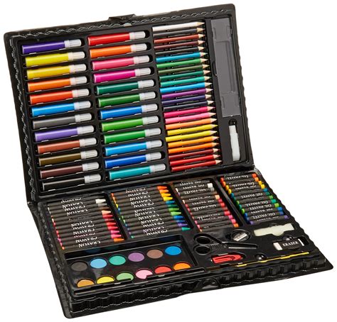 Darice 120-Piece Deluxe Art Set – Art Supplies for Drawing, Painting ...