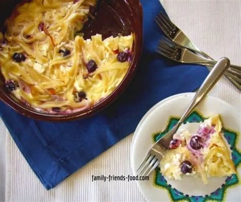 Blueberry & sweet cheese lokshen kugel | Family-Friends-Food