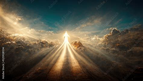 illustration of god in heaven Stock Illustration | Adobe Stock