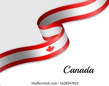 Waving Ribbon Flag Canada Template Independence Stock Vector (Royalty ...