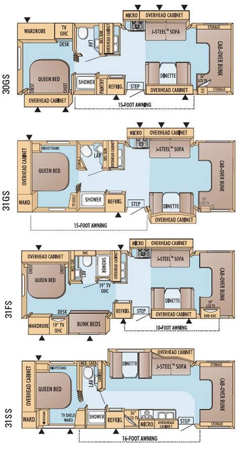 Jayco Greyhawk class C motorhome floorplans - large picture | Rv floor ...