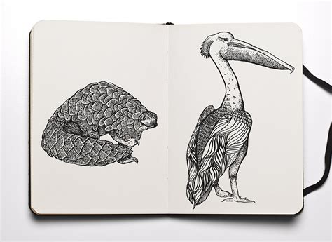 Stippling Animal Illustrations on Behance