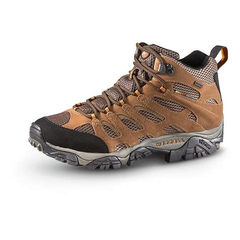 Merrell Men's Waterproof Moab Mid Hiking Shoes, Earth - 192504, Hiking ...