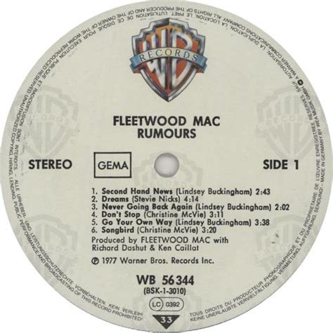 Fleetwood Mac Rumours - 80s German vinyl LP album (LP record) (428725)