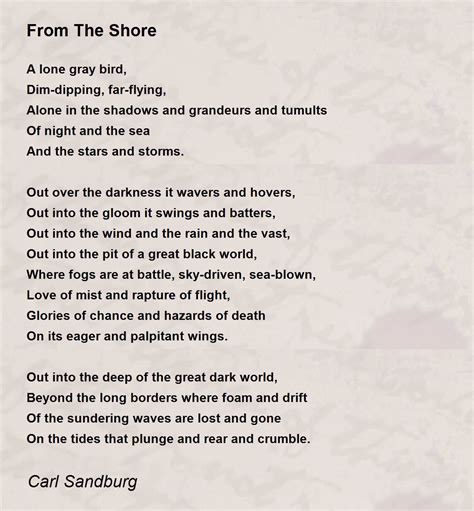 From The Shore Poem by Carl Sandburg - Poem Hunter