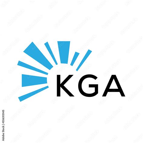 KGA letter logo. KGA blue image on white background and black letter ...